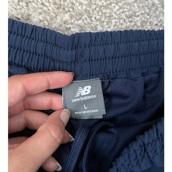 New Balance Blue Athletic Trackpants Pockets Performance Logo Blokecore Large - Picture 8 of 14